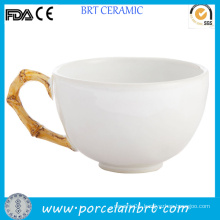 Ceramic Bamboo Handle Design Classic Tea Cup